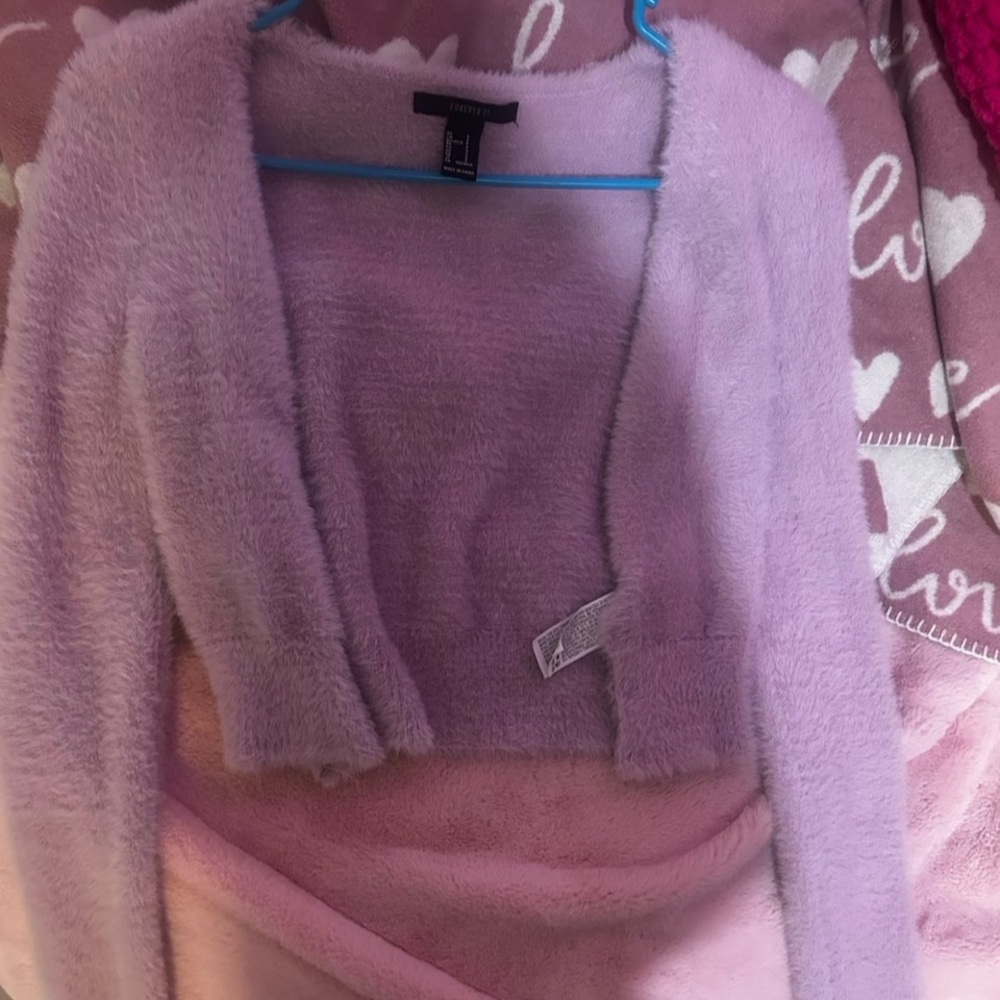 Forever 21 Lavender Fuzzy Sweater